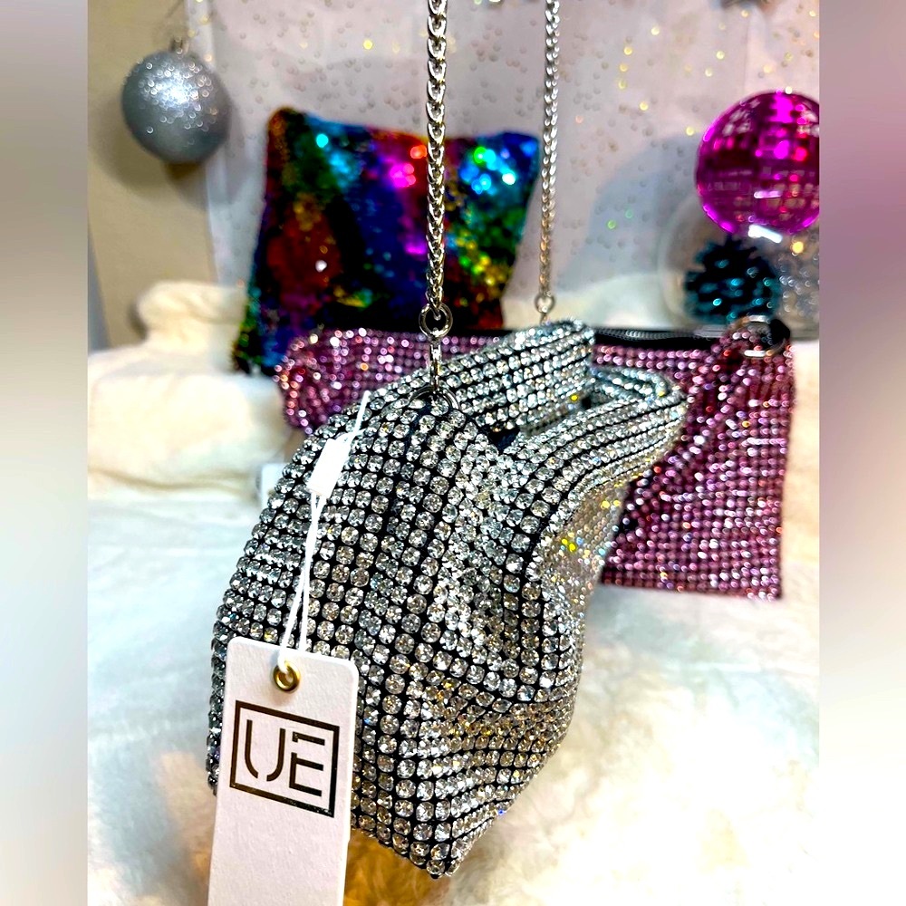 Urban Expressions Clear Rhinestone Bag brand NWT 🩶🩷💝